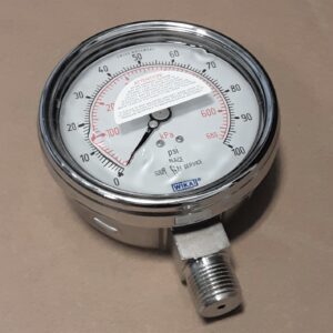 GAUGE, 0-100 PSI,4" Dial,1/2" BM,Nace
