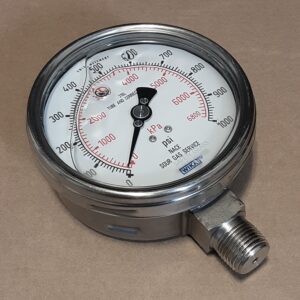 GAUGE, 0-1000 4" 1/2"NPT BTM MOUNT